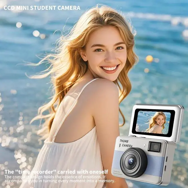 Alt view image 5 of 7 - Mini Keychain Camera - HD Thumb Camera, 1.47-inch Flip Screen | Multiple Shooting & Recording Modes | Portable Digital Camera with SD Card for Travel, Party | Ideal Fashion Pendant Gift