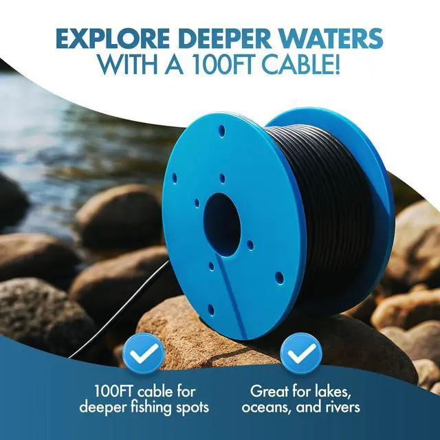 Alt view image 4 of 7 - ® Underwater Fishing Camera, Portable Fish Camera, No WiFi Needed | Ice fishing camera & underwater camera for fishing, real time fish viewing, 4.3 in monitor, 100 ft cable, no wifi app needed