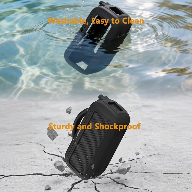 Alt view image 7 of 7 - Protective Case for Bose SoundLink Max Portable Bluetooth Speaker | Accessories Hard Carrying Case and Silicone Cover Combo with Carrying Strap (Black)