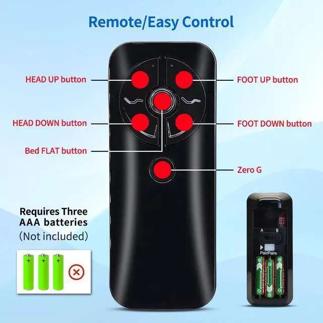 Alt view image 7 of 7 - RF399A RF368B MC120TS Remote Replacement for keeson Adjustable Bed Remote/Tempurpedic Ergo Adjustable Bed Base JLDK.30.03.20, Compatible with keeson MC120TS JLDP.15.012.404