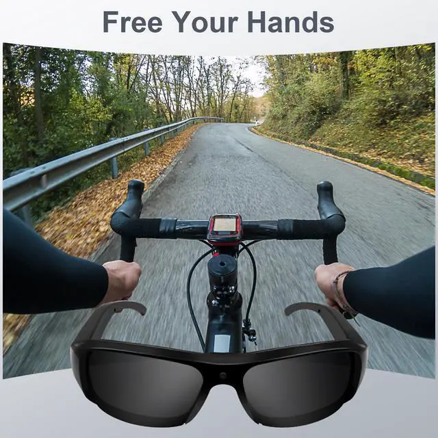 Alt view image 5 of 7 - Camera Sunglasses Sports Action Camera Glasses 1080P Video Smart Glasses Cam UV Protection Polarized Lens Support Photos/Videos Recording mit 16GB Micro SD Card & Card Reader for Outdoor Activities
