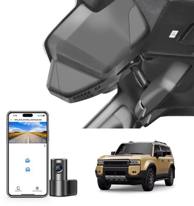 Main image of Front 4K & Rear 1080p Dash Cam for Toyota Land Cruiser 2024-2026 | (J250/Gen15), Integrated OEM Look, UHD 2160P Video, App & WiFi, Easy to Install, GPS x1, 128GB Card