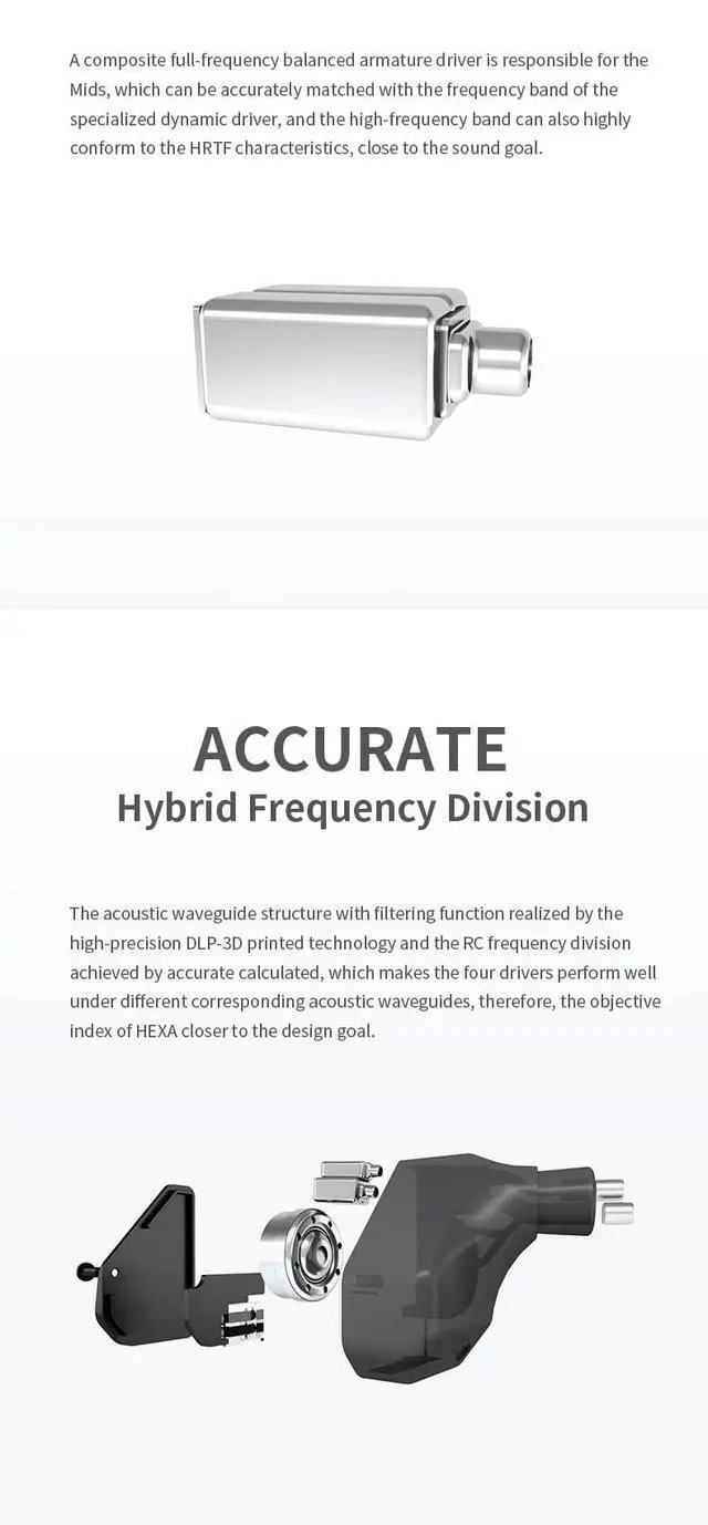 Alt view image 7 of 7 - Truthear Hexa 1DD+3BA Hybird Earphones with 0.78 2Pin Cable Earbuds