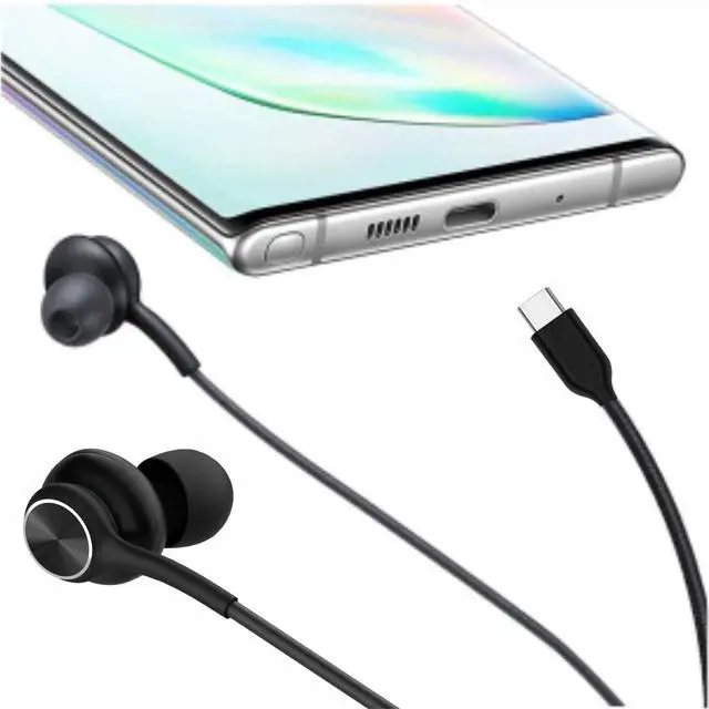 Alt view image 5 of 7 - 2026 Completely Upgraded Version Earbuds Stereo in-Ear Headphones for Samsung Galaxy S25 S24 S23 S22 S21 S20, Note 10, 10+ with Microphone and Volume Remote Type-C Connector-Black