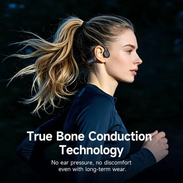 Alt view image 3 of 7 - Bone Conduction Headphones Bluetooth 6.1 Open Ear IPX7 Waterproof | IPX7 Waterproof Design With 10H Playtime, Built-In Mic, Lightweight Fit For Running, Workouts, Gym And Outdoor Activities