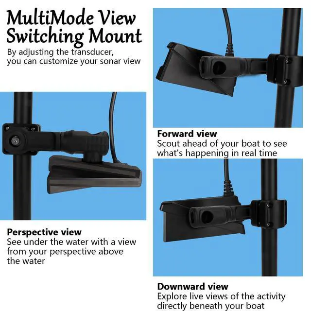 Alt view image 4 of 7 - Aluminum 0 Degree Mount Compatible with LVS34/LVS32/LVS62/Active Target, MultiMode Transducer Mount for Pole & Trolling Motor Shaft