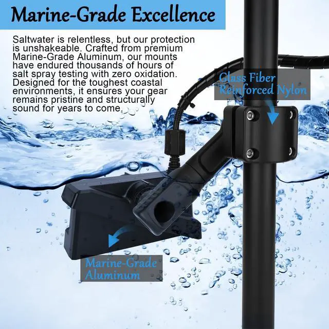Alt view image 5 of 7 - Aluminum 0 Degree Mount Compatible with LVS34/LVS32/LVS62/Active Target, MultiMode Transducer Mount for Pole & Trolling Motor Shaft