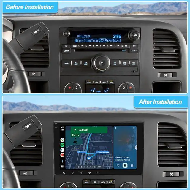 Alt view image 3 of 7 - Car Radio for GMC Sierra Yukon Chevrolet Buick Chevy Silverado, CarPlay