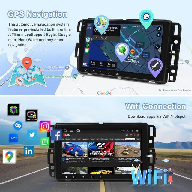 Alt view image 4 of 7 - Car Radio for GMC Sierra Yukon Chevrolet Buick Chevy Silverado, CarPlay