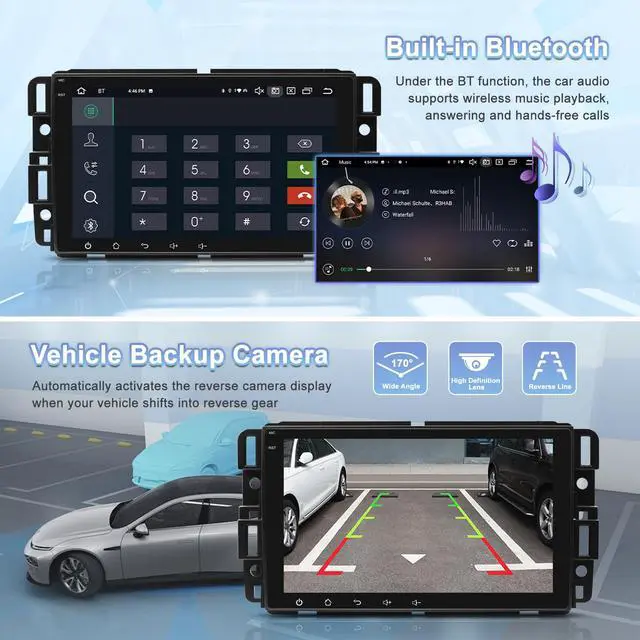 Alt view image 5 of 7 - Car Radio for GMC Sierra Yukon Chevrolet Buick Chevy Silverado, CarPlay