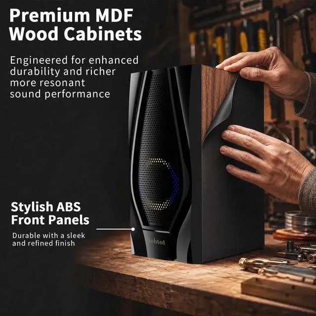 Alt view image 5 of 7 - Surround Sound Systems Home Theater System,1200 Watts Peak Power | 10" Subwoofer, 5.1/2.1 Wired Audio Stereo Speakers, Strong Bass, Karaoke Function, with ARC Optical AUX Bluetooth Input