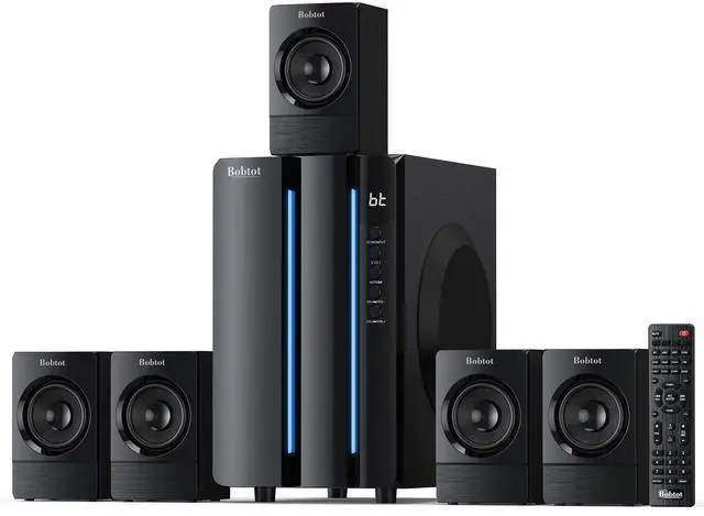 Main image of Surround Sound Systems Home Theater System, 6.5" Subwoofer | 800 Watts Peak Power 5.1 Wired Stereo Speakers Strong Bass with ARC Optical Coaxial AUX Bluetooth Karaoke Input