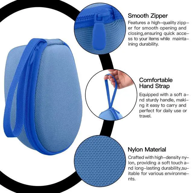 Alt view image 3 of 7 - Hard Case for SHOKZ OpenRun Pro 2/1/Mini,OpenMove,OpenSwim, Blue | Compatible with All Dual-Size SHOKZ Open-Ear Bone Conduction Sport Headphones, Standard And Mini Fit, Custom-Molded Insert