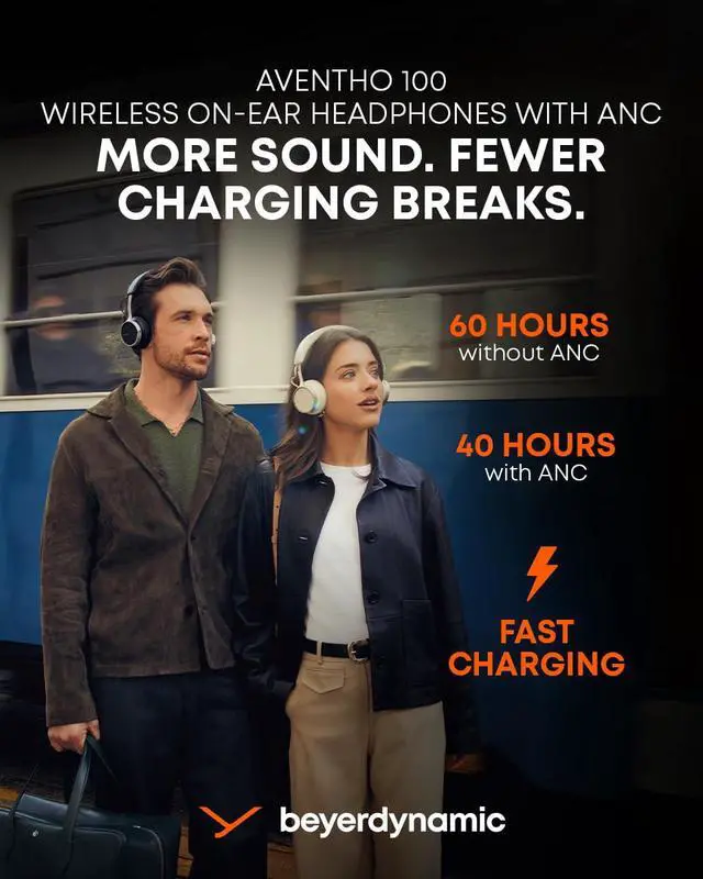 Alt view image 6 of 7 - AVENTHO 100 Premium On Ear Wireless Bluetooth Headphones with Active Noise Cancelling ANC, up to 60 Hours of Playtime, USB-C Charging, Foldable Design, Personalized Sound via App (Brown)