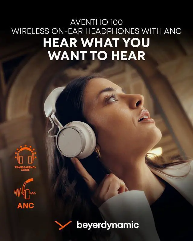 Alt view image 5 of 7 - AVENTHO 100 Premium On Ear Wireless Bluetooth Headphones with Active Noise Cancelling ANC, up to 60 Hours of Playtime, USB-C Charging, Foldable Design, Personalized Sound via App (Brown)