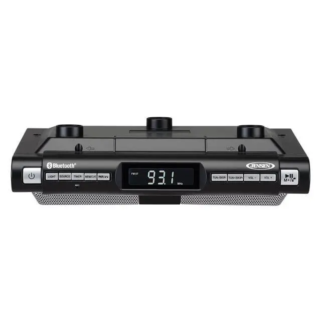 Alt view image 2 of 5 - ® Under Cabinet Kitchen Bluetooth Home Music System - Clock FM Radio - Includes Mounting Hardware - Black Edition
