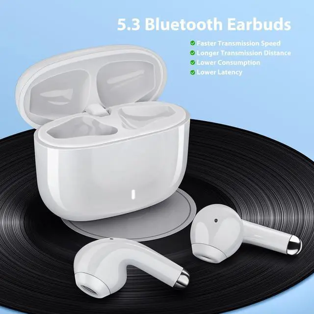 Alt view image 2 of 7 - Wireless Earbuds for Samsung S25 Ultra S26 S24 S23 Fe S22+, White | 5.3 Bluetooth Earbuds Ear Bud with Mic Touch HiFi Stereo Wireless Headphone for iPhone 17 Air 16 15 Pro Max 14 Plus/Pixel 10