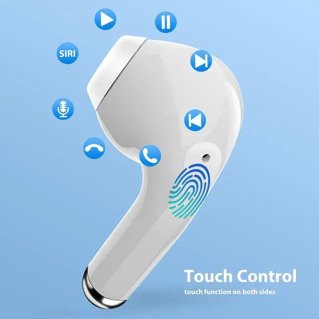 Alt view image 3 of 7 - Wireless Earbuds for Samsung S25 Ultra S26 S24 S23 Fe S22+, White | 5.3 Bluetooth Earbuds Ear Bud with Mic Touch HiFi Stereo Wireless Headphone for iPhone 17 Air 16 15 Pro Max 14 Plus/Pixel 10