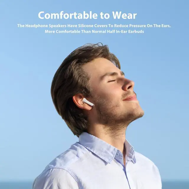 Alt view image 7 of 7 - Wireless Earbuds for Samsung S25 Ultra S26 S24 S23 Fe S22+, White | 5.3 Bluetooth Earbuds Ear Bud with Mic Touch HiFi Stereo Wireless Headphone for iPhone 17 Air 16 15 Pro Max 14 Plus/Pixel 10