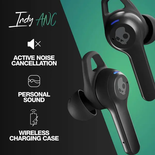 Alt view image 2 of 4 - Indy ANC in-Ear Noise Canceling True Wireless Earbuds, 32 Hour Battery, Microphone, Works with iPhone Android and Bluetooth Devices - Black