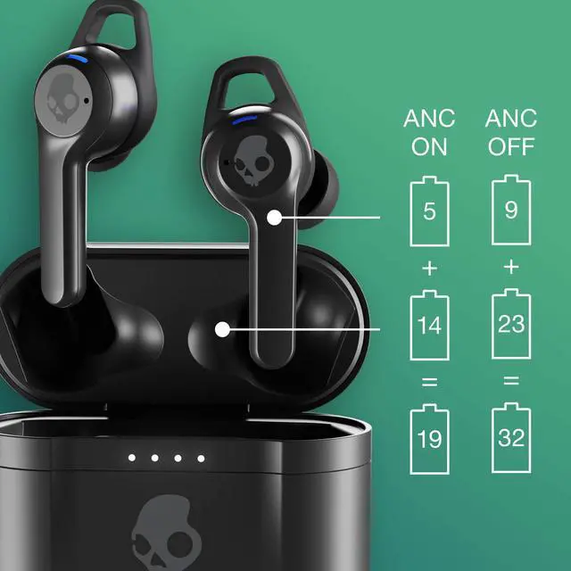 Alt view image 3 of 4 - Indy ANC in-Ear Noise Canceling True Wireless Earbuds, 32 Hour Battery, Microphone, Works with iPhone Android and Bluetooth Devices - Black