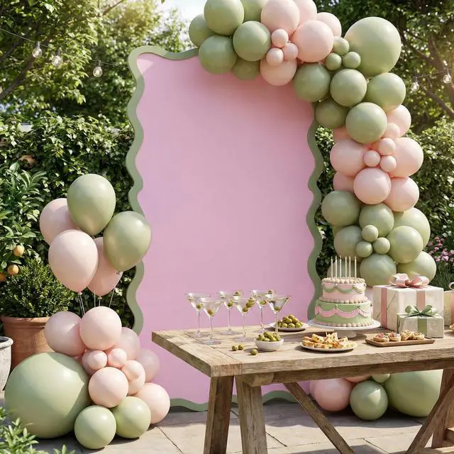 Alt view image 5 of 7 - 6ft A Tini Bit Older Birthday Decorations Pink Martini Party Backdrop Birthday Party Background Decor for Women Bar Wedding Bachelorette Bridal Shower Supplies