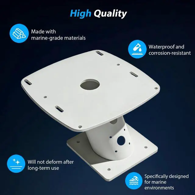 Alt view image 6 of 6 - 6" Forward-Leaning Radar Mount Fit for APT-F-150-01 | With Aluminum Central Light Bar, Compatible with Garmin Raymarine Simrad Radomes, Aluminum