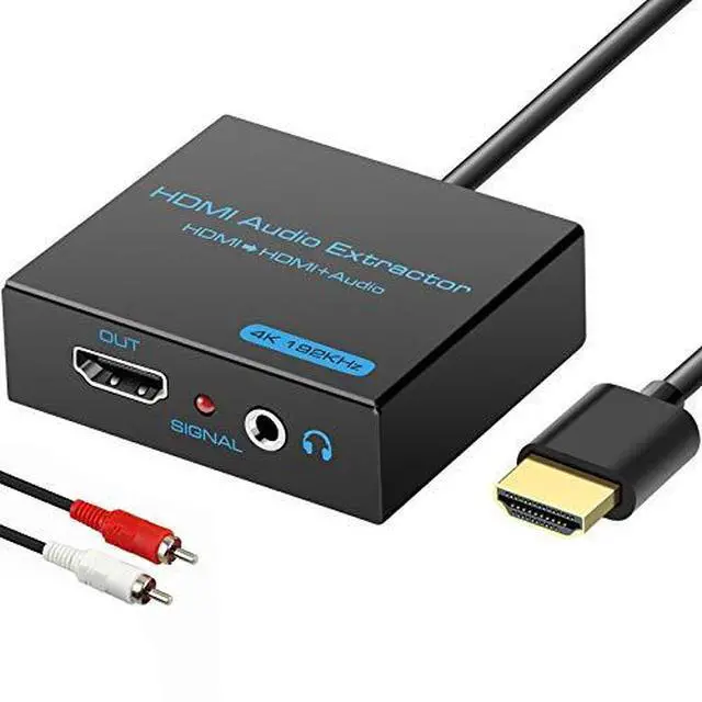 Alt view image 2 of 2 - HDMI Audio Extractor Splitter 4K 3.5mm Adapter Converter with AUX RCA L or R Stereo Output Support 1080P 3D Compatable for PS4 Fire Stick Blu Ray Player etc