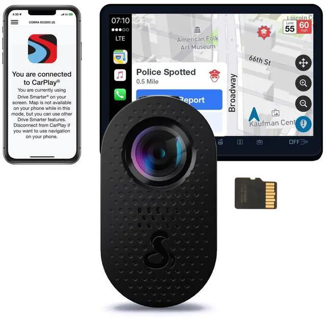 Main image of Discreet Dash Cam (SC120), QHD 1440P Video Resolution, Built-in WiFi | Night Vision, Continuous Recording, Compact Design, 16 GB SD Card Included