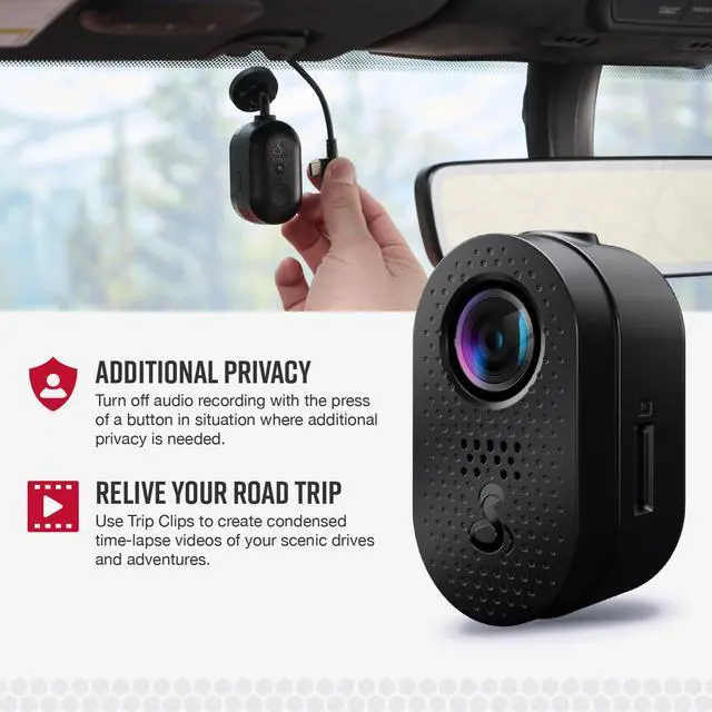 Alt view image 4 of 7 - Discreet Dash Cam (SC120), QHD 1440P Video Resolution, Built-in WiFi | Night Vision, Continuous Recording, Compact Design, 16 GB SD Card Included