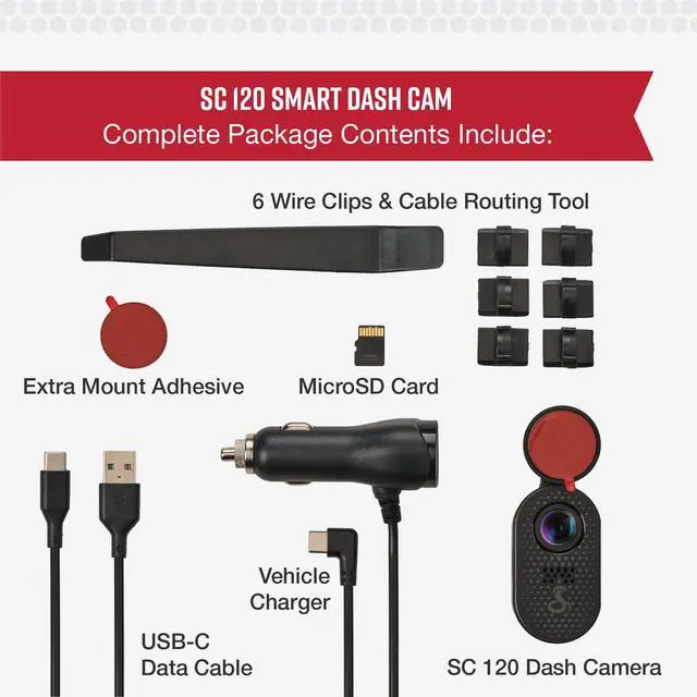 Alt view image 7 of 7 - Discreet Dash Cam (SC120), QHD 1440P Video Resolution, Built-in WiFi | Night Vision, Continuous Recording, Compact Design, 16 GB SD Card Included