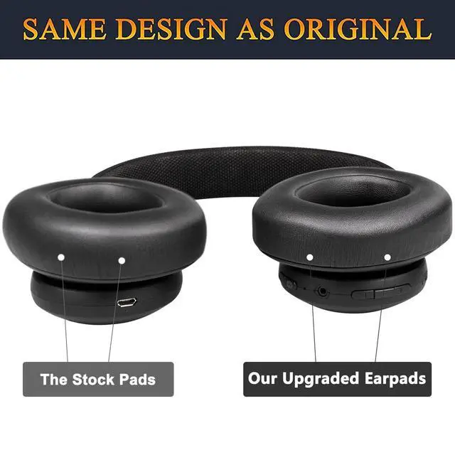 Alt view image 7 of 7 - Earpads for JBL E65BTNC, Live(650BTNC/770NC/660NC) - Black | for E65BTNC/Live 650BTNC/Live 770NC/Live 660NC/Duet NC Over-Ear Headphones