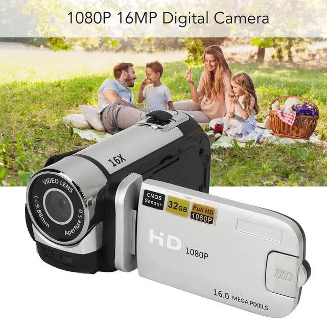 Alt view image 3 of 7 - Vintage Video Camera Camcorder, 16Mp Cam Corder, 1080P Digital Camera, 2.4 Inch Rotatable Screen Camcorder, 16X Zoom HD Video Recorder with Fill Light for Teens Beginner Adult