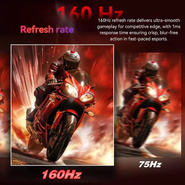 Alt view image 4 of 7 - 32" 4K 160Hz Curved Gaming Monitor,1ms FreeSync,95% DCI-P3,HDMI2.1,VESA | UHD 125% sRGB 1500R Curvature Factory Calibration Dual Stereo Speakers DP 1.4 VESA Zero stutter for gaming and office