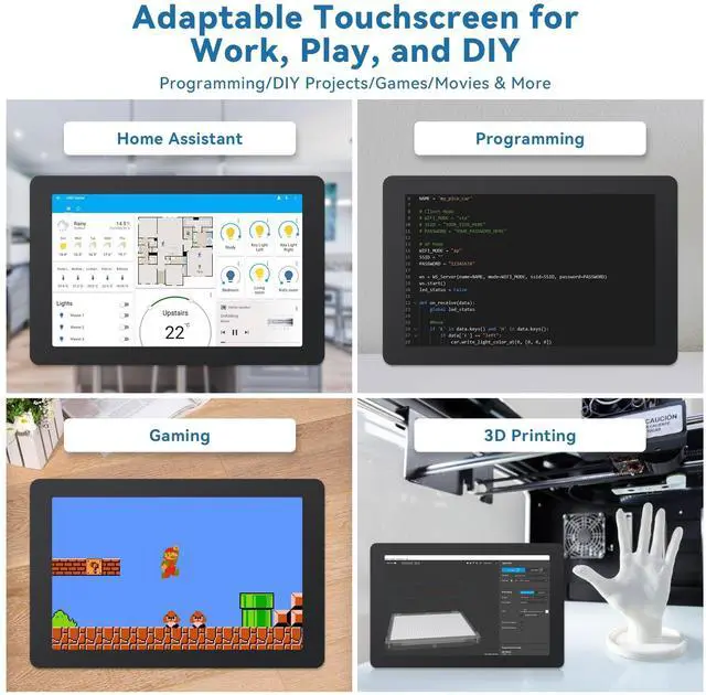 Alt view image 6 of 7 - Latest 10 Inch DIY Touch Screen All-in-One Solution for Raspberry Pi 5, IPS HD 1280x800 LCD, Built-in 5.1V/5A Output, HDMI, 10-Point, No Driver, Speakers, for RPi 5/4/3/Zero 2W