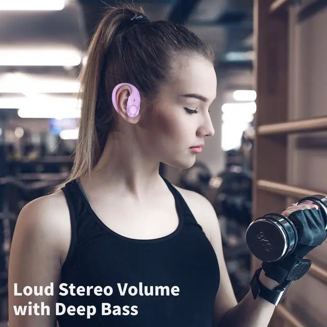 Alt view image 7 of 7 - Wireless Earbuds with Ear Hooks 96H Playtime for iPhone Android | LED Display Deep Bass Stereo Sound Built in Mic Sweat Resistant Design Low Latency Mode for Sports Gaming