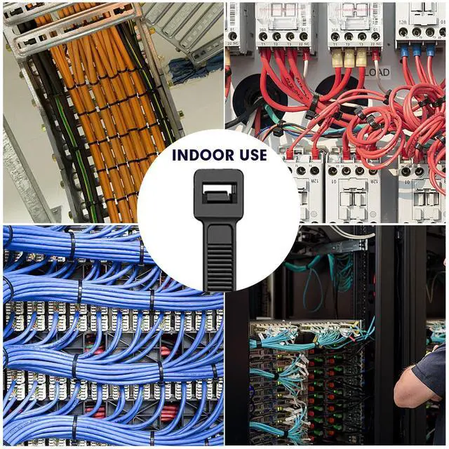 Alt view image 6 of 7 - Zip Ties, 1200pcs Black Cable Zip Ties 16 Inch, Heavy Duty Plastic Wire Ties with 50lb Tensile Strength, Self-Locking Black Nylon Tie Wraps for Indoor and Outdoor