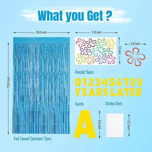 Alt view image 4 of 7 - Cartoon Sponge Birthday Decorations 25 Years Later Banner Under The Sea Ocean Themed Party Favors Custom Age Birthday Banner Whats Funnier Than 24 25th Blue Tinsel Foil Fringe Curtains Backdrop