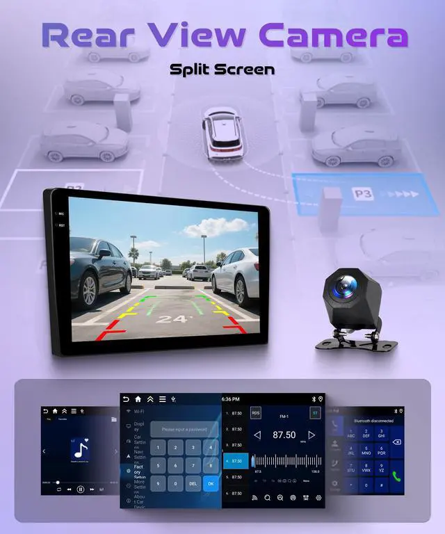 Alt view image 6 of 7 - 4G+128G for Nissan Murano 2008-2014 Android Car Radio, Car Stereo Wireless Carplay Android auto GPS WiFi 9'' Touchscreen Mirror Link HiFi Bluetooth FM/RDS Radio + Rear Camera