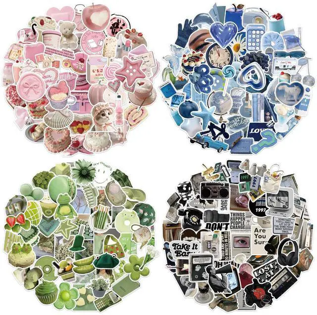 Main image of 400 PCS Cute Stickers,Aesthetic Motivational and Inspirational Stickers for Adults, Teens, Laptops, Water Bottles, Journals, INS Style Summer Sticker for Journaling, Planners and Scrapbooks