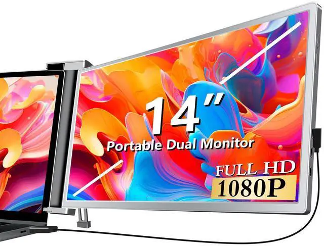 Main image of Laptop Screen Extender, 14" Laptop Monitor Extender | IPS FHD 1080P, Dual Portable Monitor for 13.5" -16.5" Laptops, No Driver Needed, Plug & Play for Wins, Mac, Android