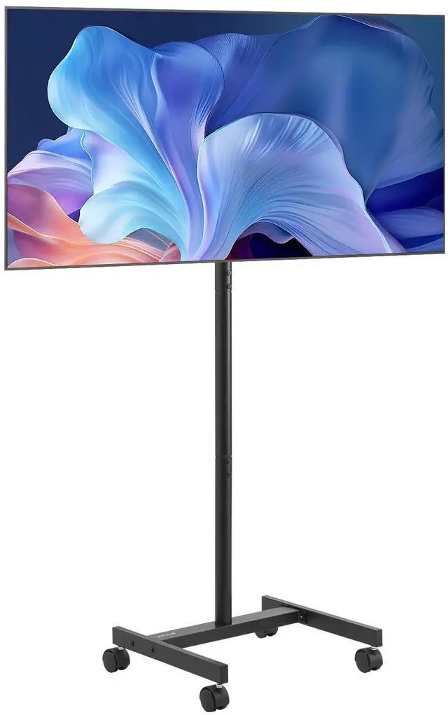 Main image of Rolling TV Stand, Mobile TV Cart for 17-55 Inch Screens, Portrait to Landscape, Portable TV Stand with Wheels Holds up to 44 lbs for Living Room, Bedroom, Office, Outdoor, Max VESA 200x200mm