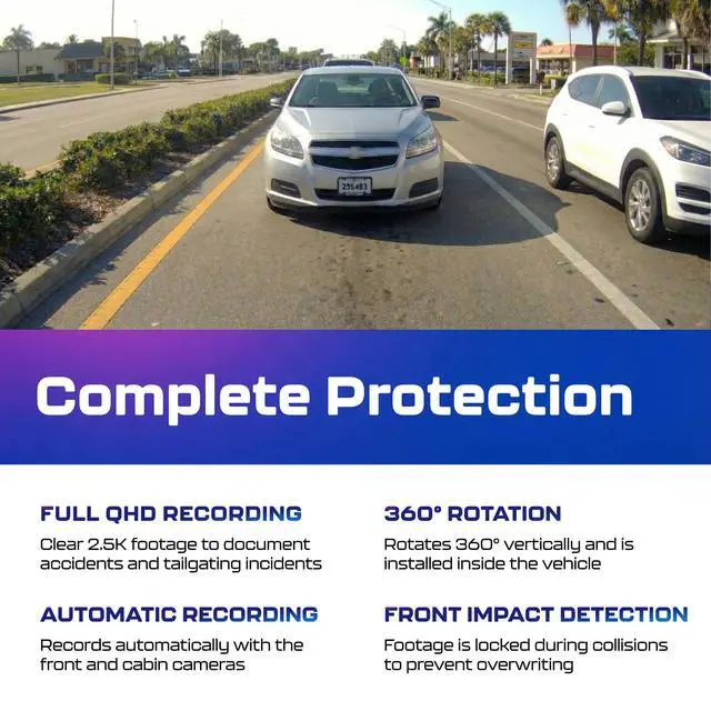 Alt view image 7 of 7 - M550 Pro 3CH Dash Cam 4K - 5G WiFi, 3.19" Screen IR Night Vision - 24H Parking Mode - 3-Channel Dash Cam - Wide-Angle Coverage - Collision Detection - Built-in GPS - Adjustable Camera Lens