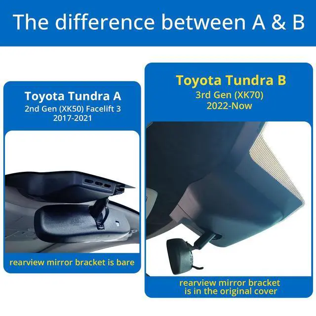 Alt view image 2 of 7 - 4K Dash Cam for 2022-2026 Toyota Tundra Sequoia 2023-2026 | UHD 2160P Video,Built-in WiFi & APP,Loop Recording,G-Sensor, f/1.6 Aperture,No Wiring,Hidden OEM Style,64GB Card
