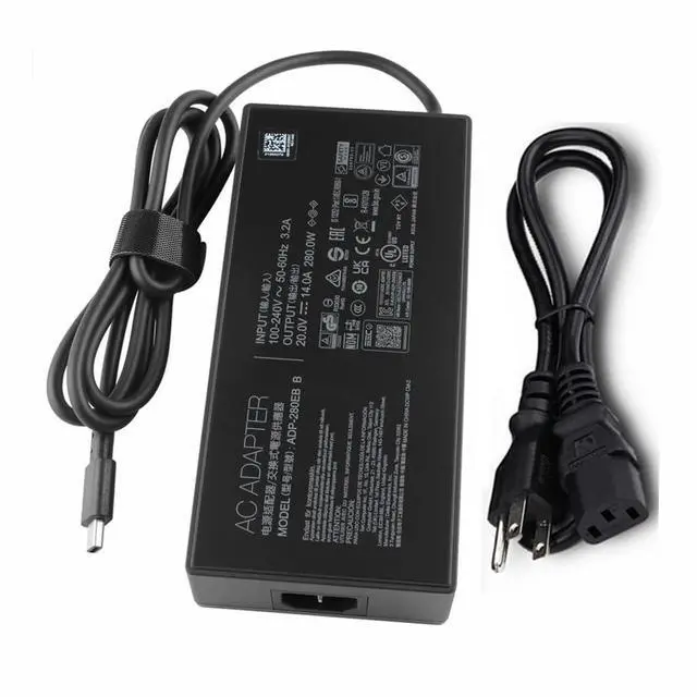 Main image of 280W 20V 14A Rectangle Connector Charger A22-280P1B ADP-280EB F Compatible with Asus Strix G18 G16 G815 G615 G815LP G815JPR G615LP G615JPR G615LR G815LR G615LW G815LM G615LM Gaming Laptop Adapter