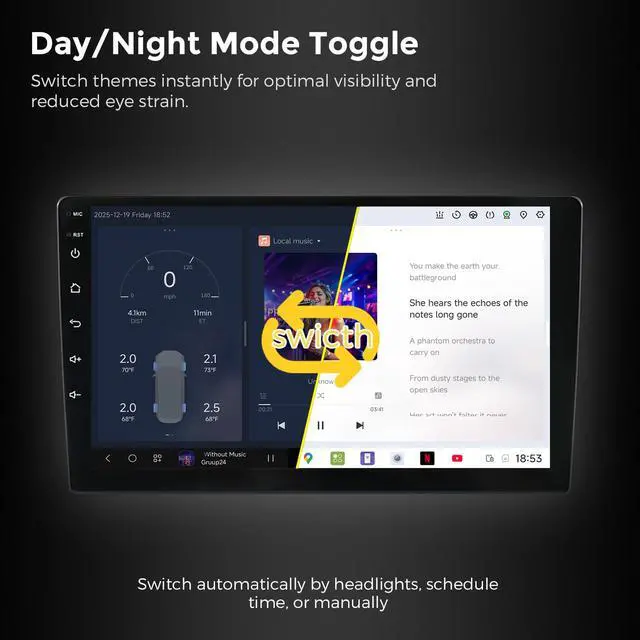 Alt view image 7 of 7 - DUDUAUTO DUDU3 Car Radio for Nissan Rogue T32 2014-2020 Stereo Update 8-Core 4+64GB 10" Carplay & Android Auto Head Unit w/Custom Wallpaper Layout Touch Screen for Navigation,Music