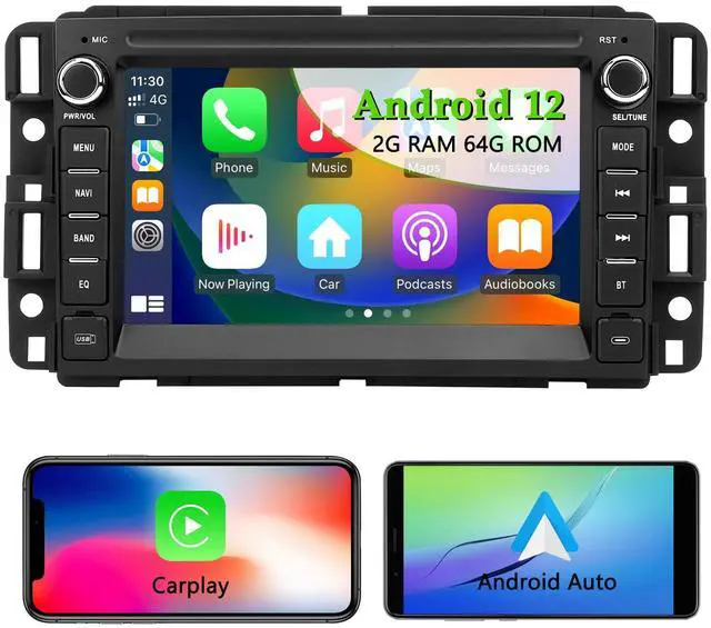 Main image of Car Stereo Radio for Chevrolet Chevy Silverado Tahoe GMC Sierra Yukon | Android 12 with CarPlay Android Auto, Bluetooth GPS Navigation Touch Screen, 7 Inch IPS Screen, 2GB RAM + 64GB ROM