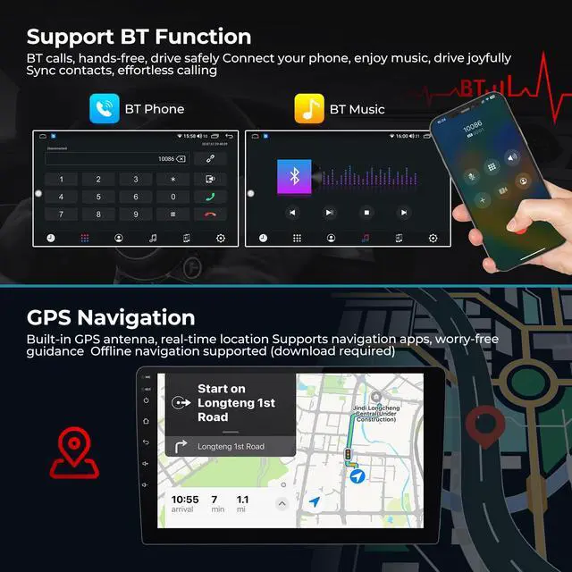 Alt view image 6 of 7 - DUDUAUTO DUDU3 Car Radio for Nissan Rogue T32 2014-2020 Stereo Update 8-Core 4+64GB 10" Carplay & Android Auto Head Unit w/Custom Wallpaper Layout Touch Screen for Navigation,Music