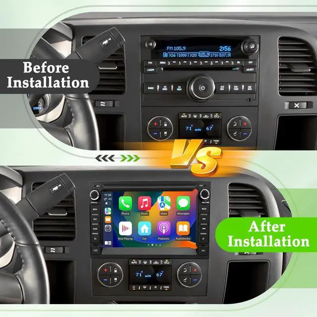 Alt view image 2 of 7 - Car Stereo Radio for Chevrolet Chevy Silverado Tahoe GMC Sierra Yukon | Android 12 with CarPlay Android Auto, Bluetooth GPS Navigation Touch Screen, 7 Inch IPS Screen, 2GB RAM + 64GB ROM