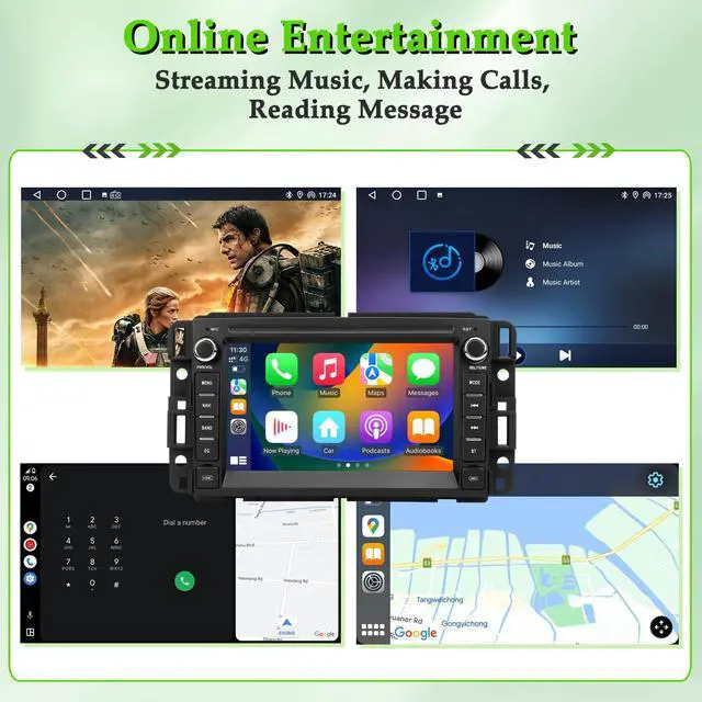 Alt view image 5 of 7 - Car Stereo Radio for Chevrolet Chevy Silverado Tahoe GMC Sierra Yukon | Android 12 with CarPlay Android Auto, Bluetooth GPS Navigation Touch Screen, 7 Inch IPS Screen, 2GB RAM + 64GB ROM
